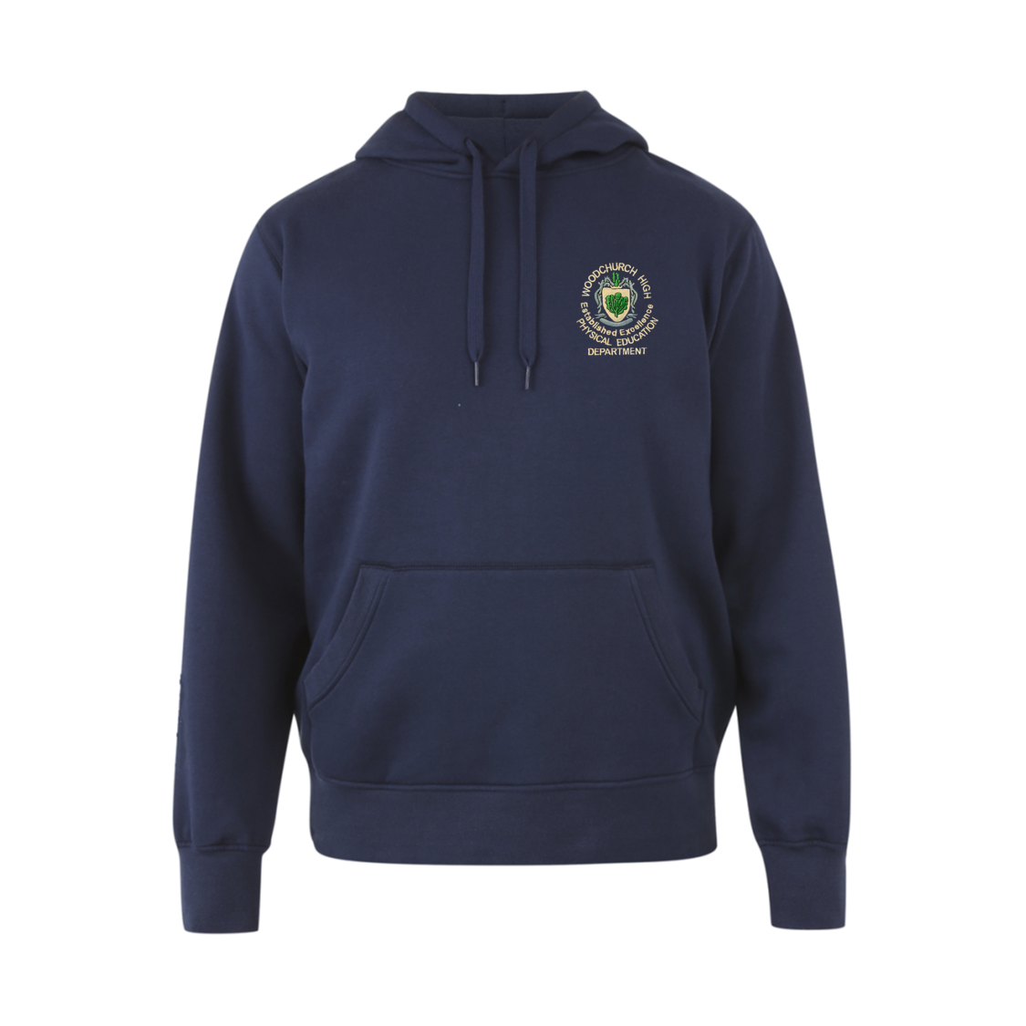 Navy Hoody with Woodchurch Logo (Unisex)