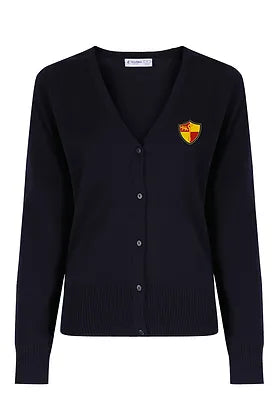 Navy Cardigan with Prenton Logo Embroidered
