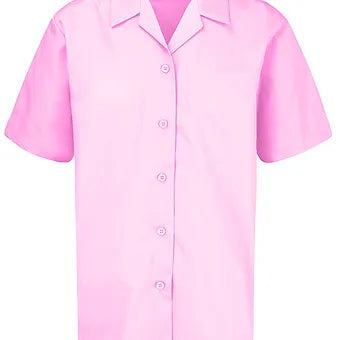 2 Pack Short Sleeve Revere Collar Non-Iron School Blouses - Pink (YR 11)