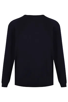 Navy cotton mix premium V-Neck Jumper with Prenton Logo Embroidered