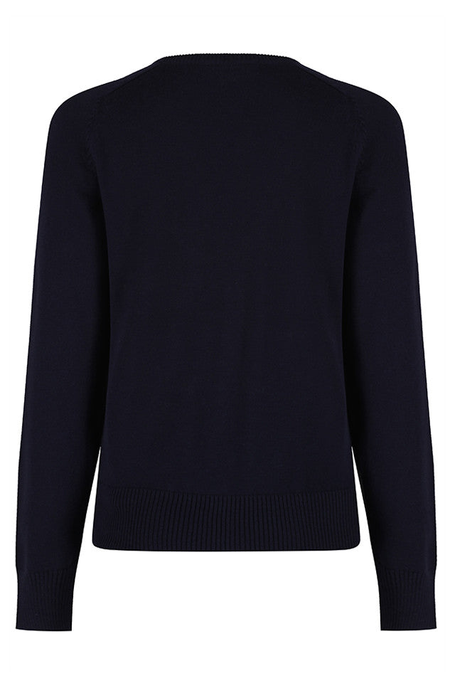 Navy Cardigan with Prenton Logo Embroidered
