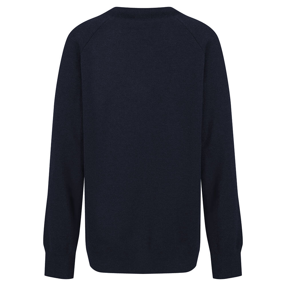 Premium Cotton Mix Knitted V-Neck Jumper - Navy