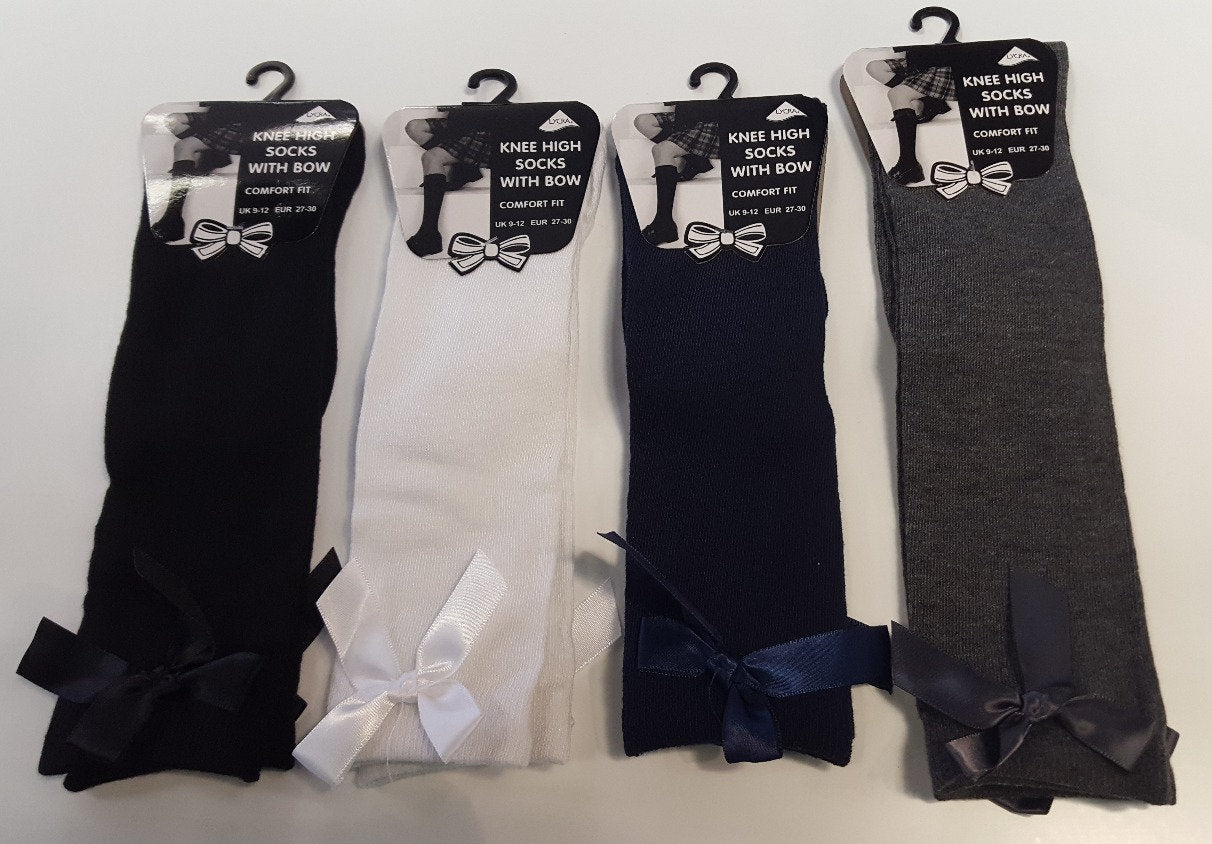 Knee High School Sock with Bows