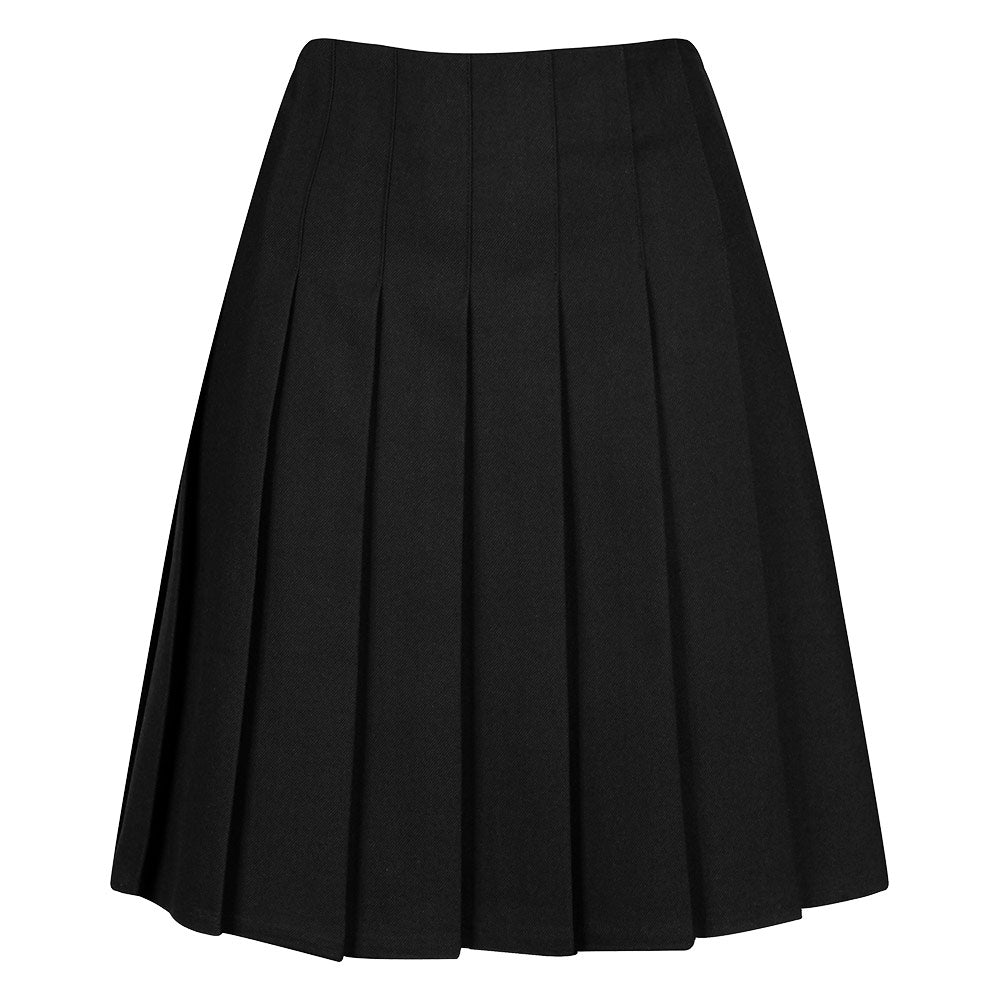 Black Knife Pleat (Stitch Down Pleat) Skirt