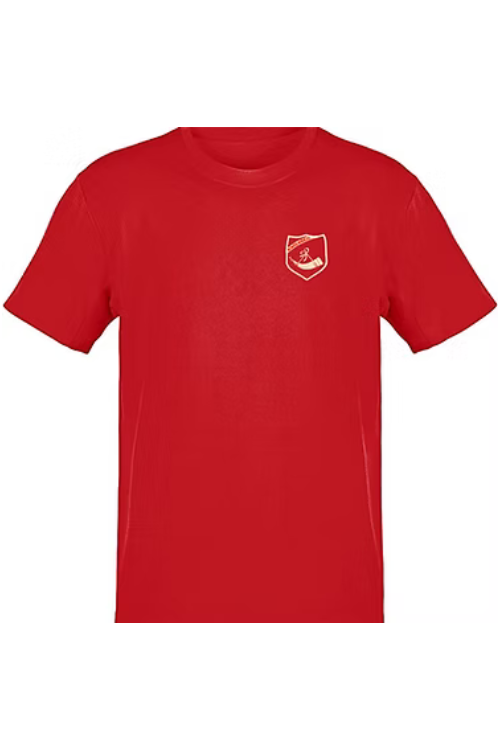 Red PE T-Shirt with South Wirral Logo