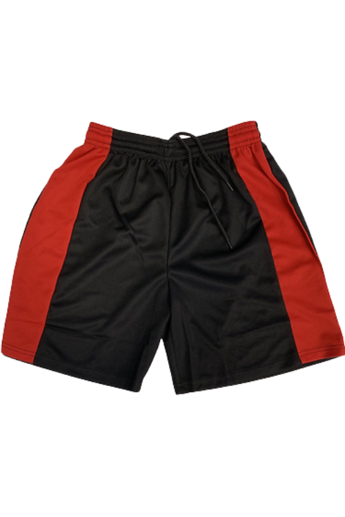 Birkenhead Black/Red PE Shorts (Unisex)