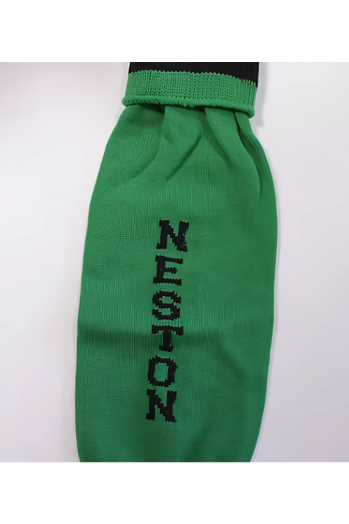 Green Football Socks with Neston text