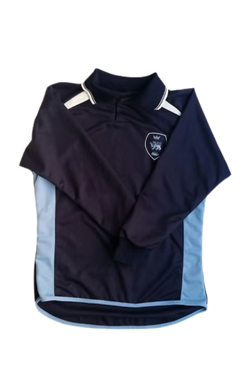 Girls Pensby Long Sleeved PE Top with embroidered logo.
