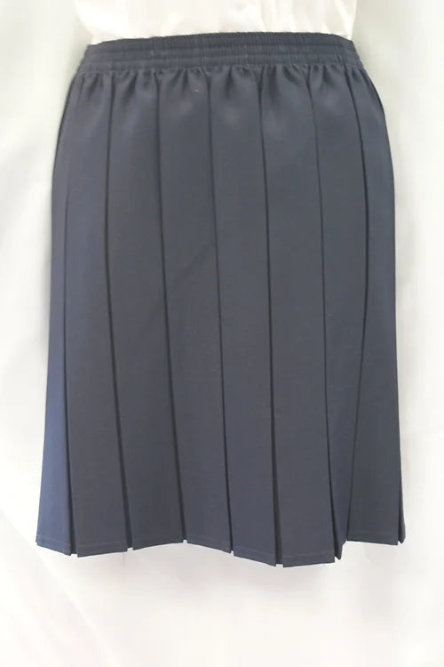 Elasticated Box Pleat Skirt (Available in Black, Navy & Grey)