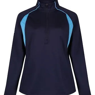 Navy and Sky PE Quarter Zip with Prenton Logo
