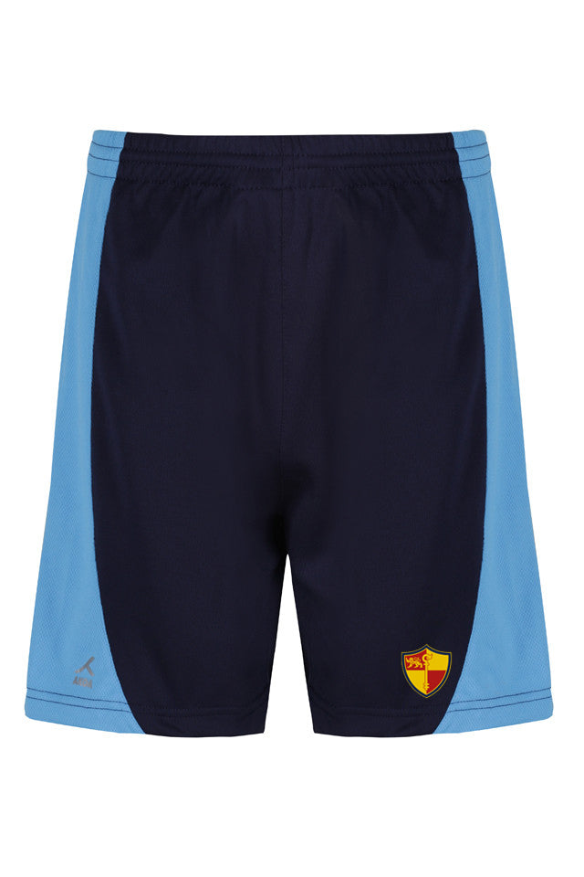Navy and Sky PE Shorts with Prenton Logo