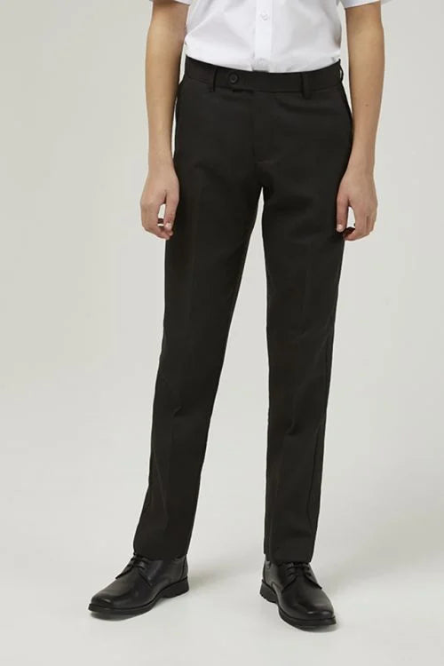 Trutex Senior Boys' Fit Slim Leg Stain Resistant School Trousers Charcoal (7-16+ Years)