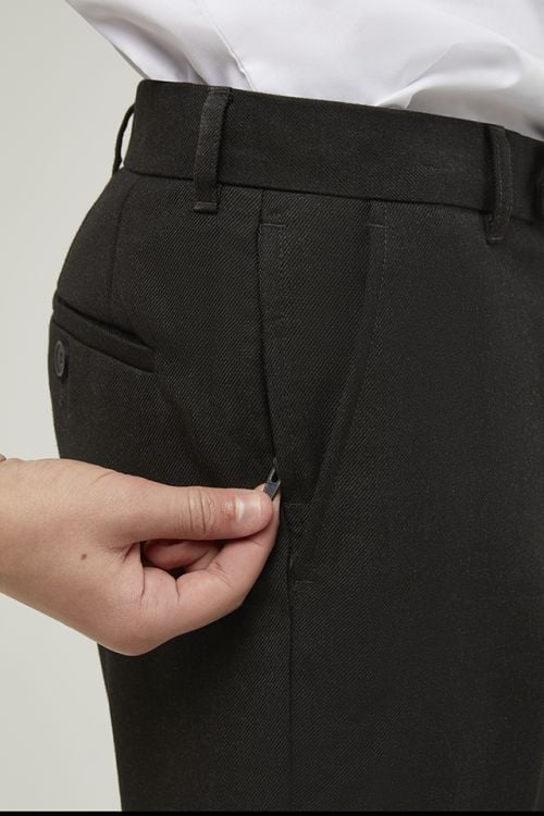 Trutex Senior Boys' Fit Slim Leg Stain Resistant School Trousers Charcoal (7-16+ Years)