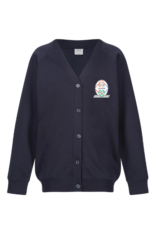 Navy Sweat Cardigan with Foxfield Logo