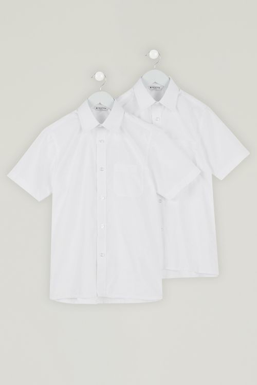Boys Trutex Short Sleeve, Non-Iron Shirts -  Twin Pack